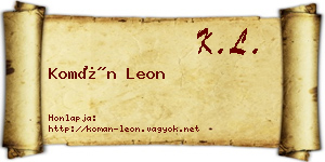 Komán Leon névjegykártya